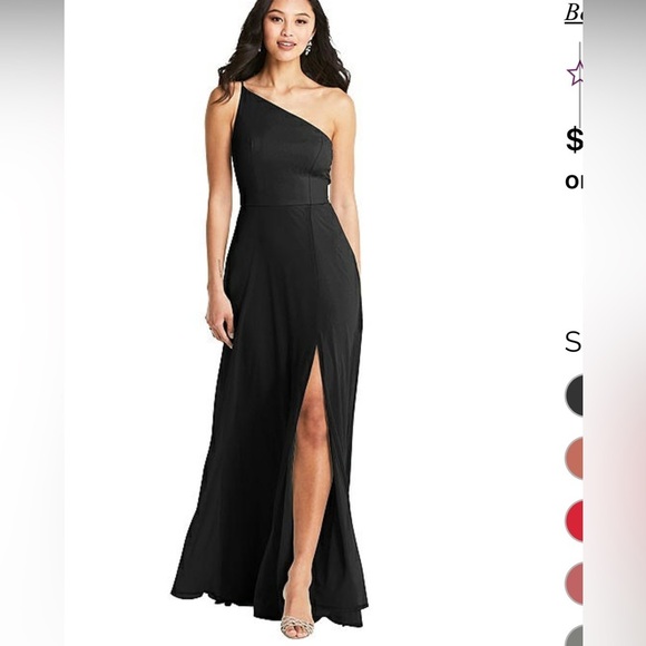 bella brides Maids Dresses & Skirts - BELLA BRIDES MAIDS Chic Black One-Shoulder Evening Gown